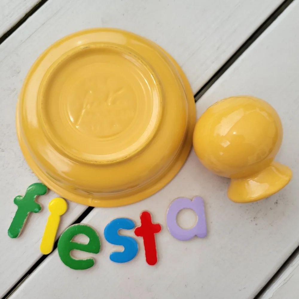 Vintage Fiesta ~ Yellow Fruit Bowl & Single S&P Shaker ~ Fiestaware Made in USA